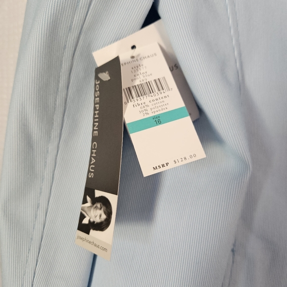 NWT Josephine Chaus Sky Blue And White Blazer Classic Career - Picture 8 of 9